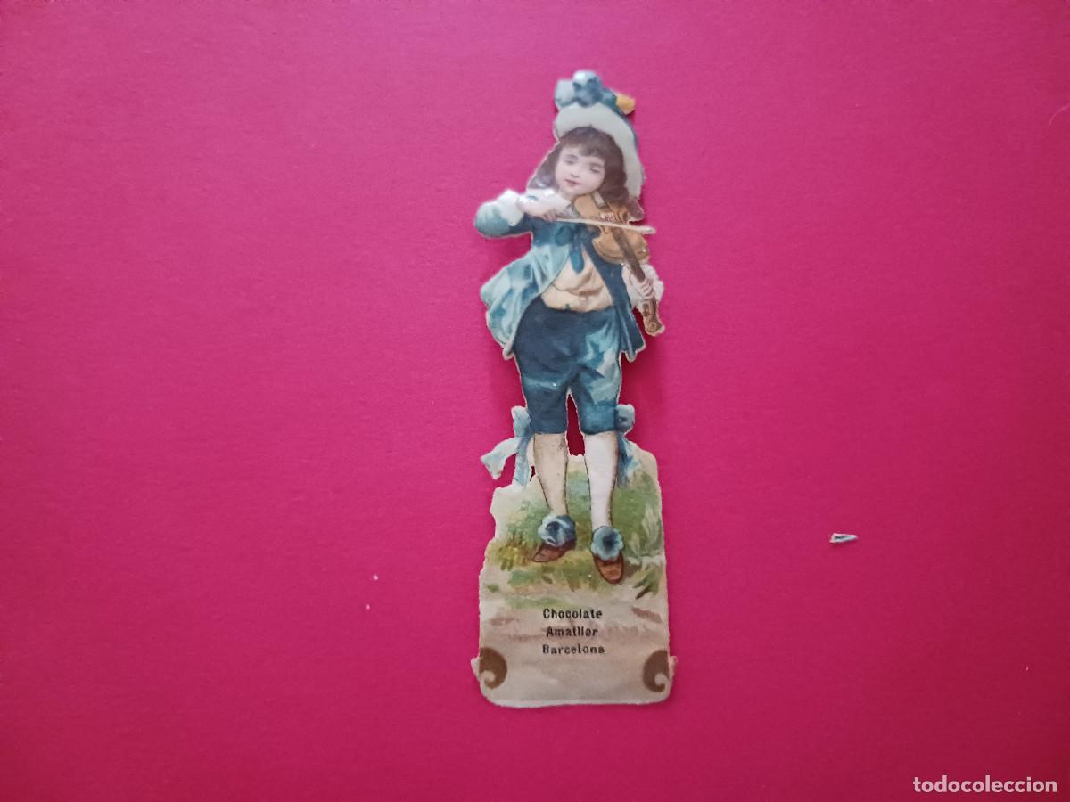 Coleccionismo cromos troquelados antiguos: cromo troquelado, violinista, chocolate amatller