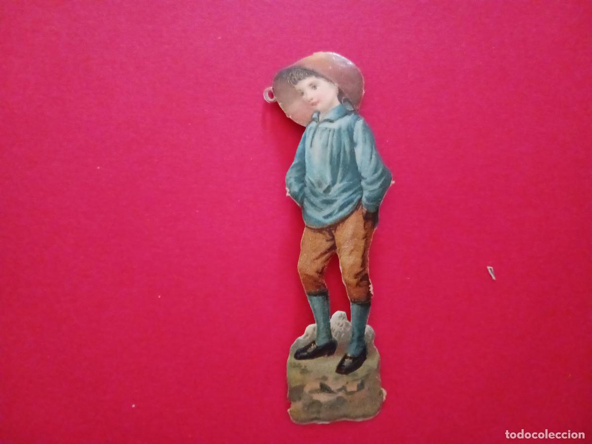 Coleccionismo cromos troquelados antiguos: cromo troquelado, ni&ntilde;o con una olla por sombrero, chocolate amatller