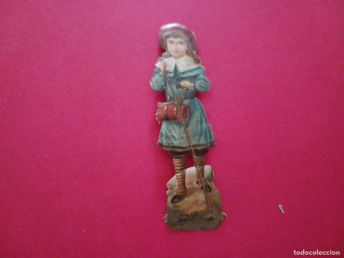 Coleccionismo cromos troquelados antiguos: cromo troquelado, ni&ntilde;a exploradora, chocolates amatller