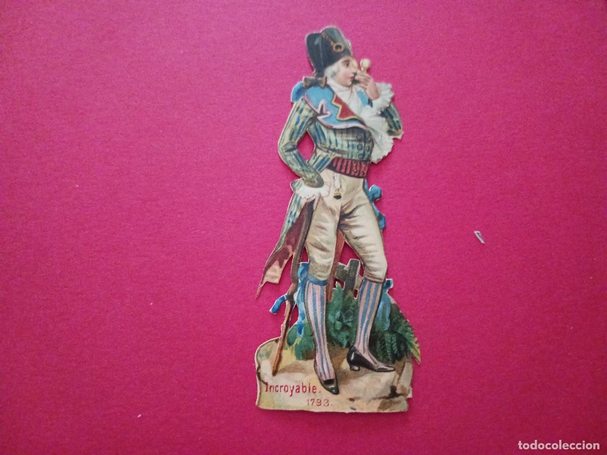 Collectable Antique Stamped Cards: cromo troquelado, personaje de le revolucion francesa, incroyable, chocolate amatller
