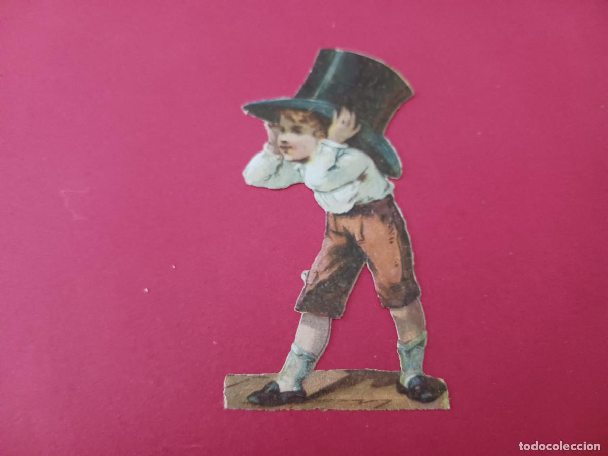Coleccionismo cromos troquelados antiguos: cromo troquelado, ni&ntilde;o con sombrero muy grande, chocolate amatller