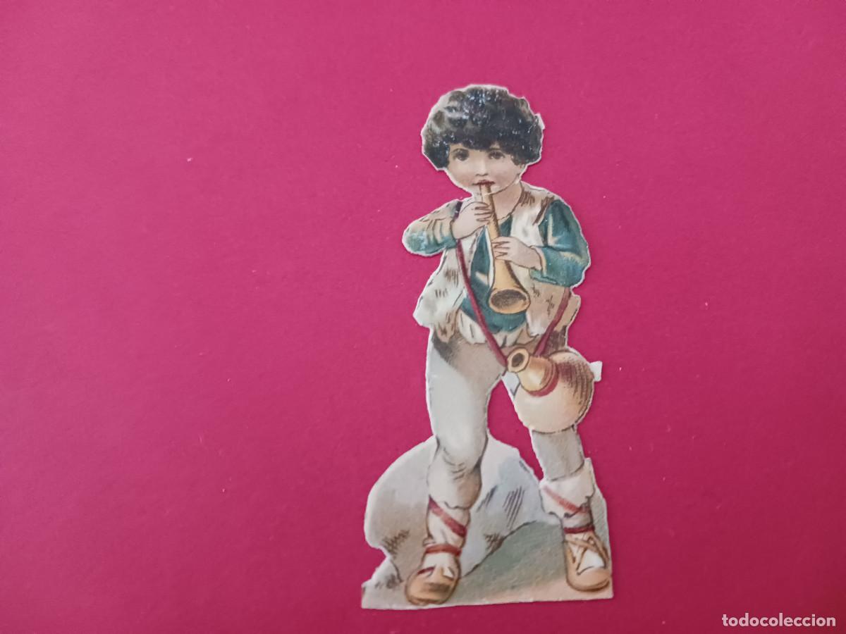 Coleccionismo cromos troquelados antiguos: cromo troquelado, ni&ntilde;o tocando flauta, chocolate amatller