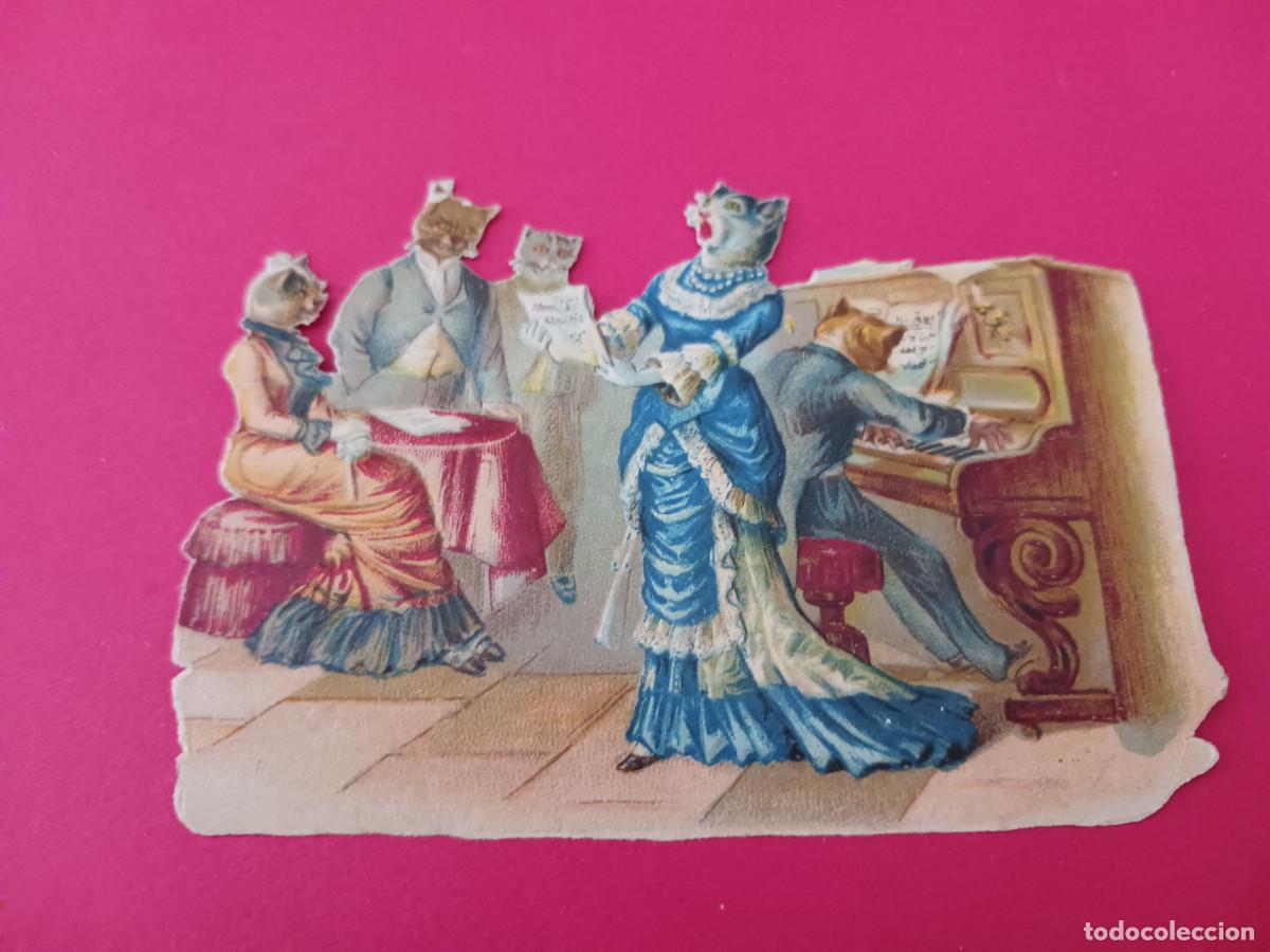 Coleccionismo cromos troquelados antiguos: cromo troquelado, concierto gatuno, chocolate amatller