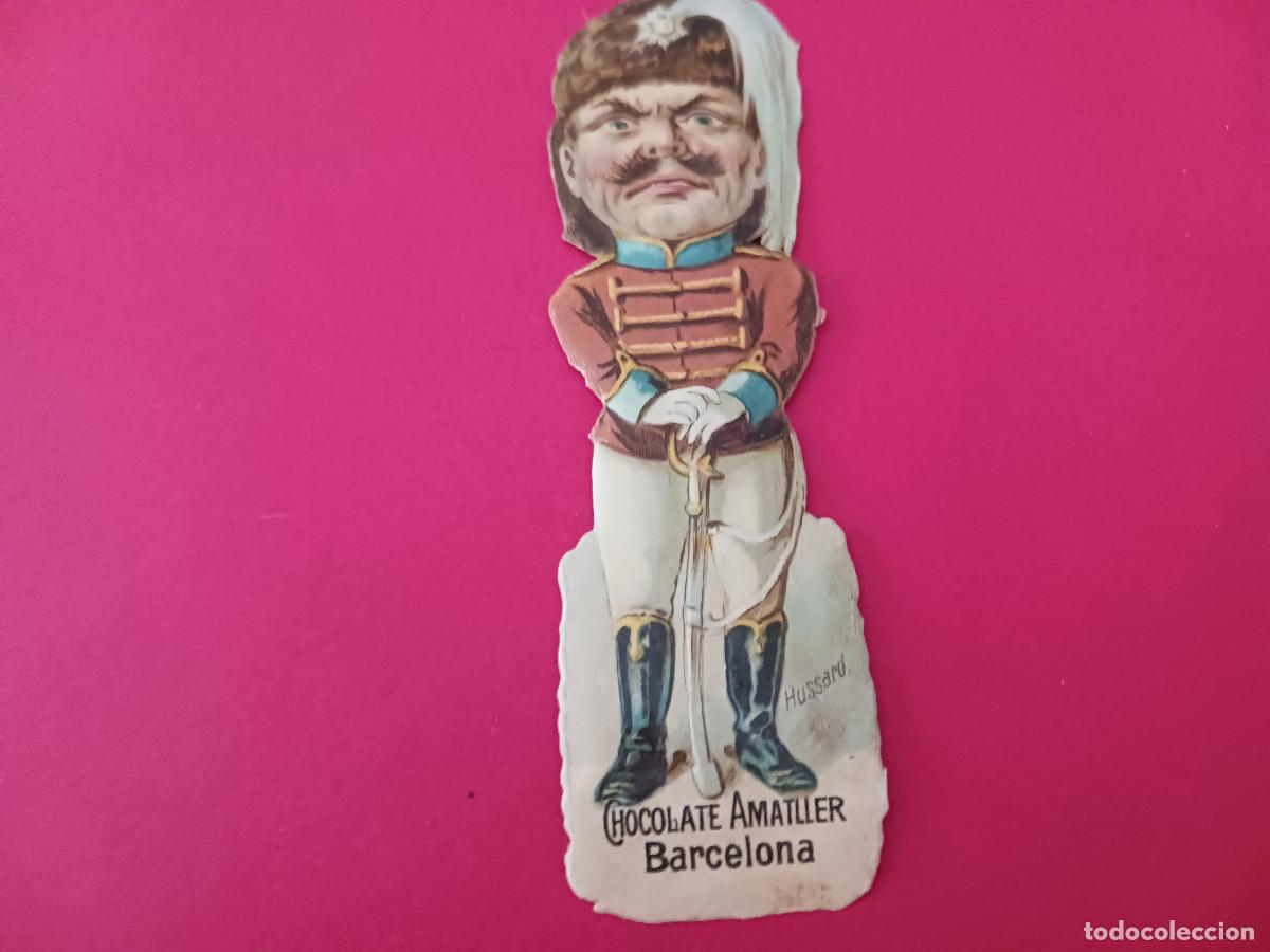 Coleccionismo cromos troquelados antiguos: cromo troquelado, soldado hussard, chocolate amatller