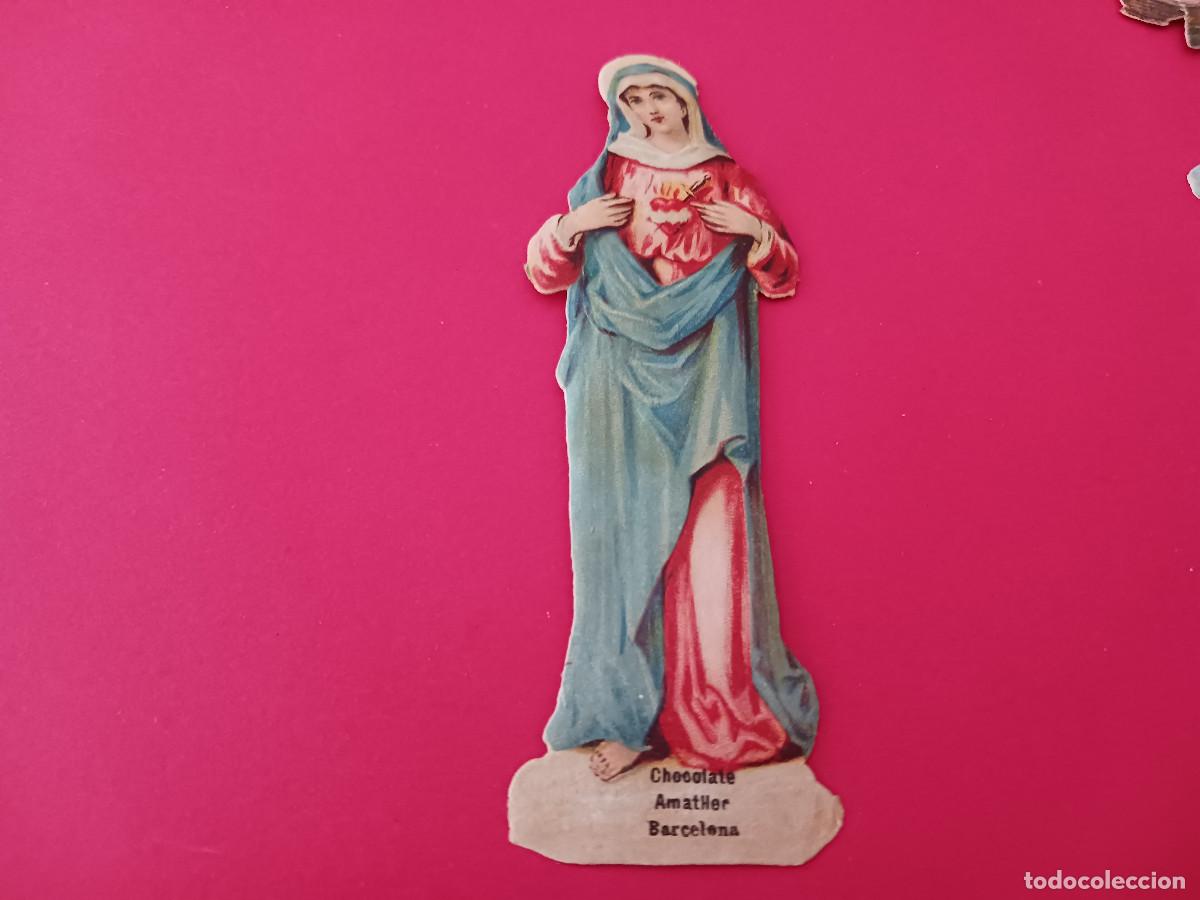 Coleccionismo cromos troquelados antiguos: cromo troquelado, sagrado corazon de maria, chocolate amatller