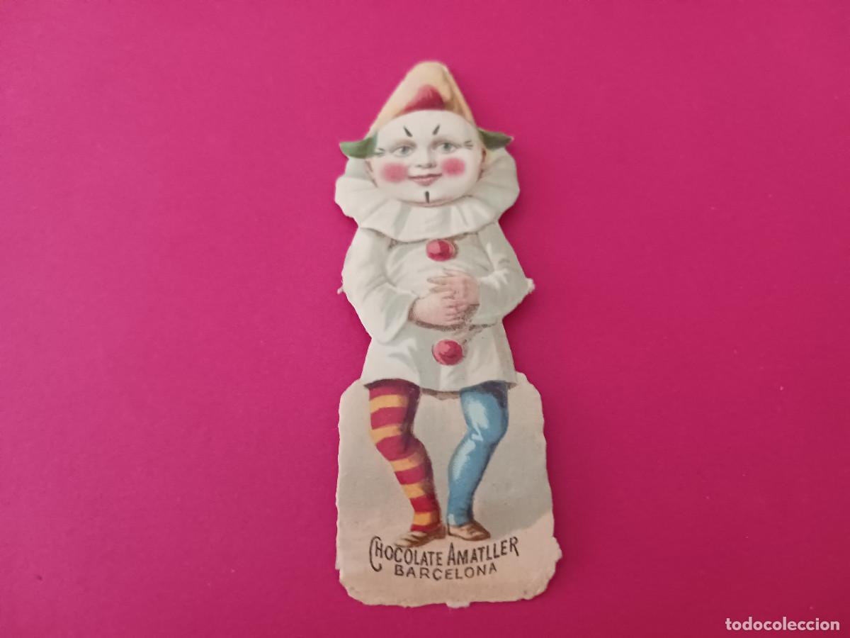 Coleccionismo cromos troquelados antiguos: cromo troquelado, payaso, pierrot, chocolate amatller