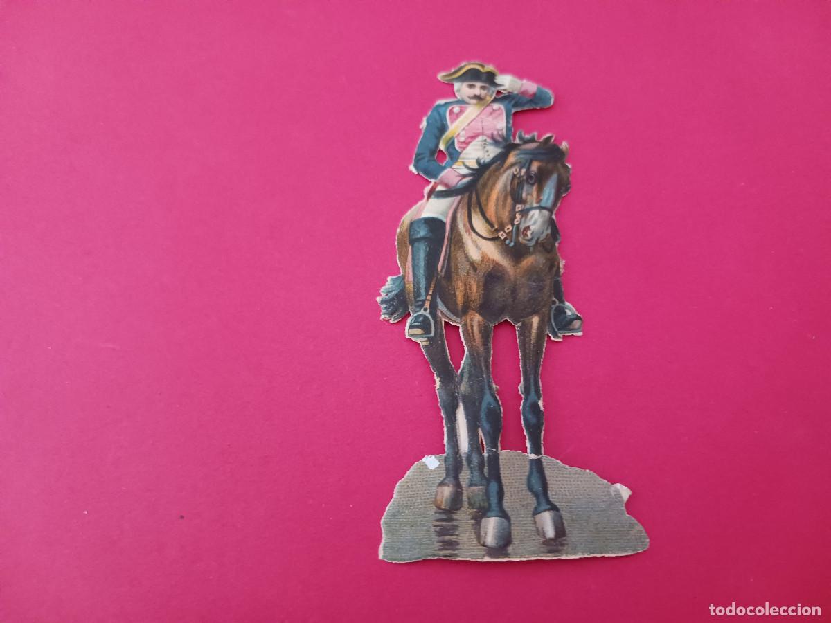 Coleccionismo cromos troquelados antiguos: cromo troquelado, hussard a caballo saludando, chocolate amatller