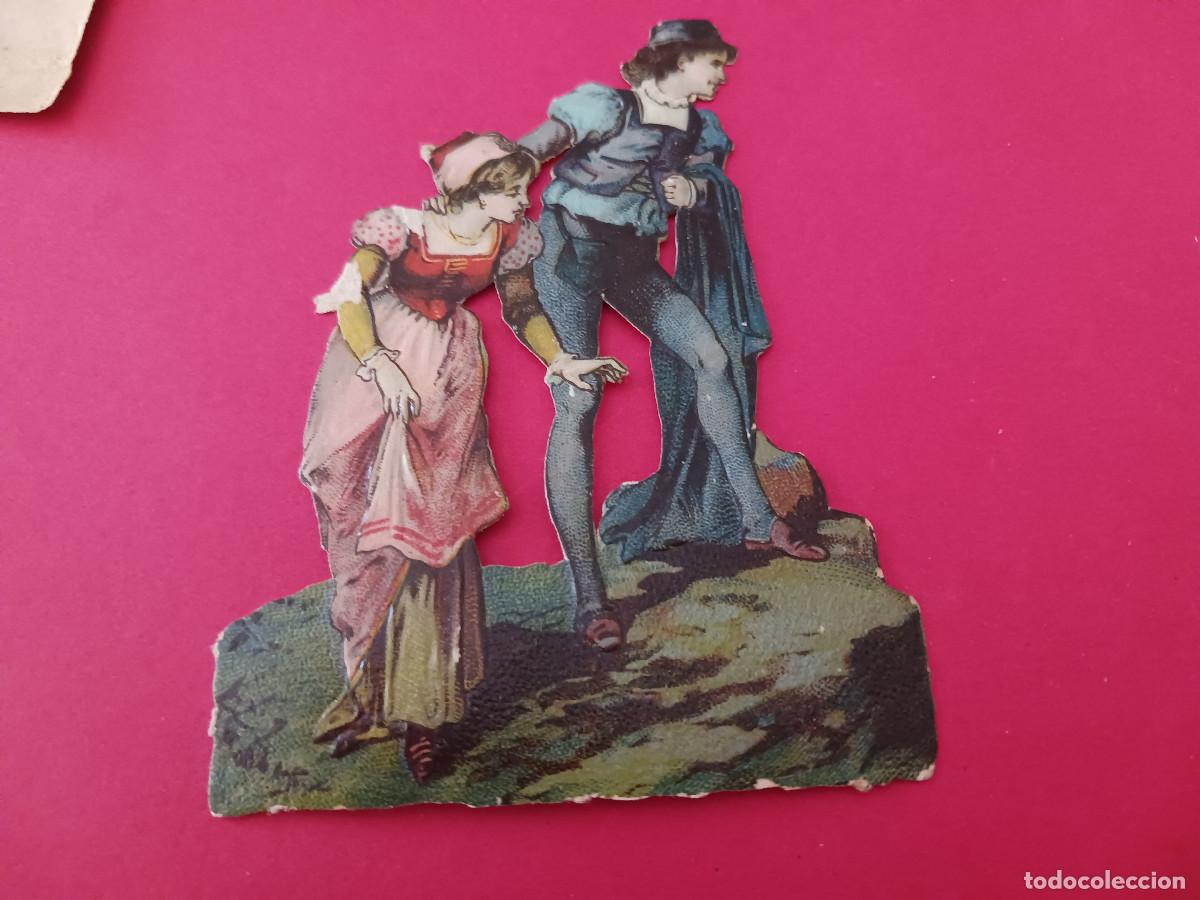 Coleccionismo cromos troquelados antiguos: cromo troquelado, pareja de jovenes, chocolate amatller