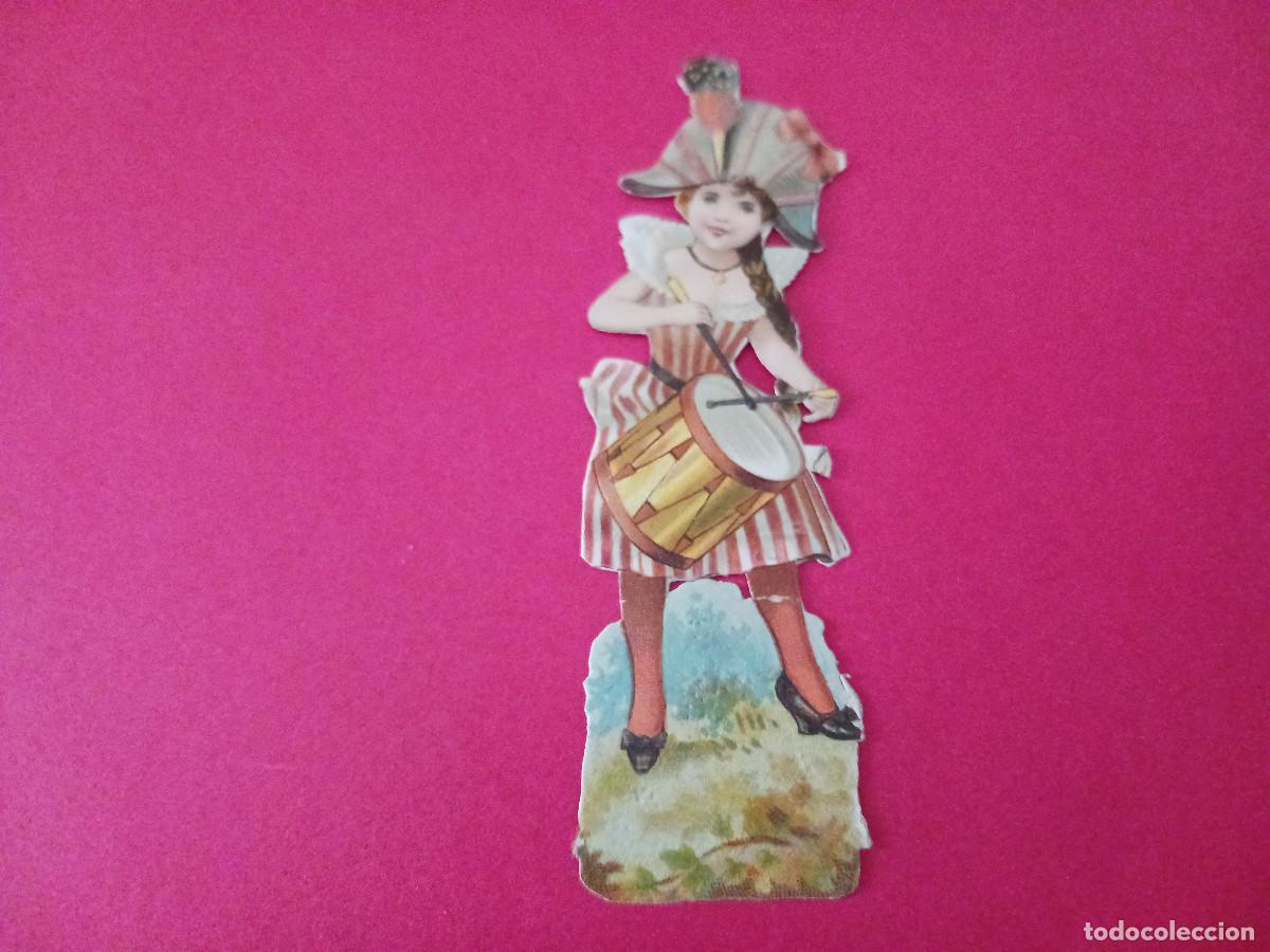 Coleccionismo cromos troquelados antiguos: cromo troquelado, ni&ntilde;a con tambor, compa&ntilde;ia colonial, madrid