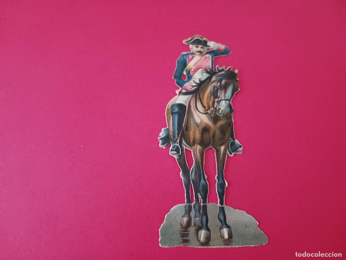 Coleccionismo cromos troquelados antiguos: cromo troquelado, soldado con caballo, chocolate juncosa