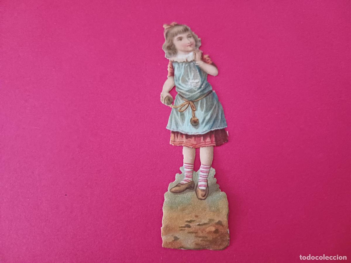 Coleccionismo cromos troquelados antiguos: cromo troquelado, ni&ntilde;a rubia, regalo de evaristo juncosa