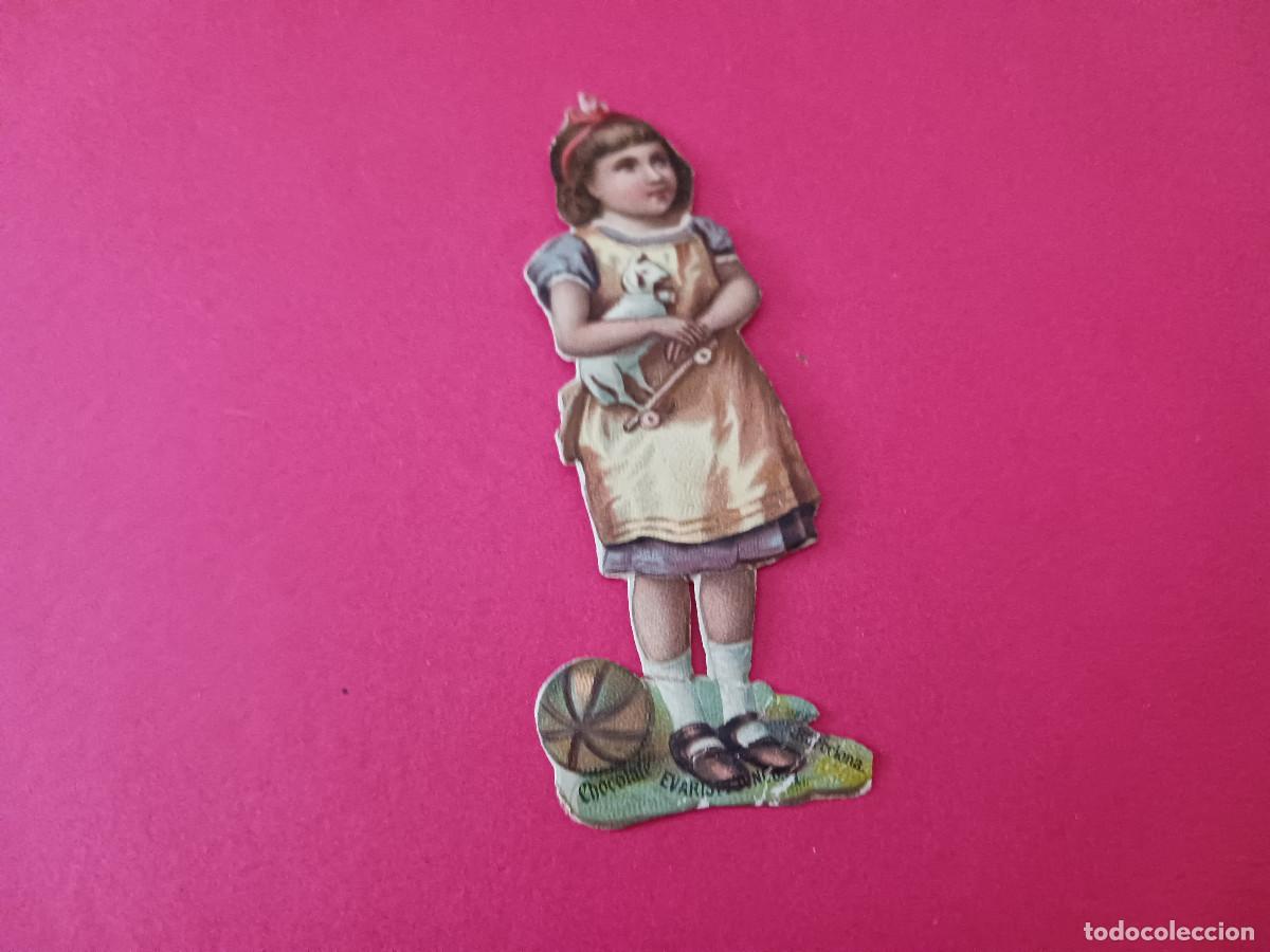 Coleccionismo cromos troquelados antiguos: cromo troquelado, ni&ntilde;a con juguetes, regalo de evaristo juncosa