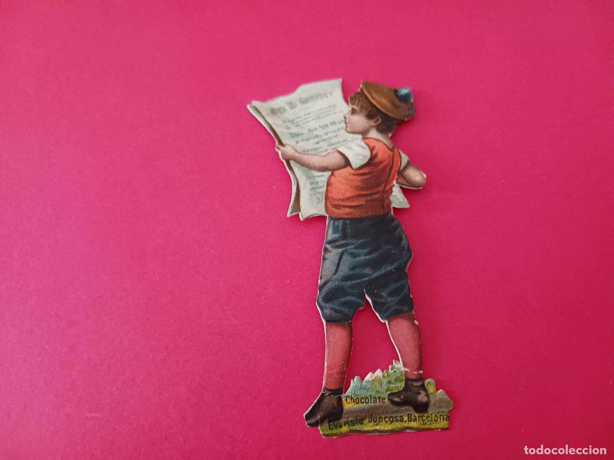 Coleccionismo cromos troquelados antiguos: cromo troquelado, ni&ntilde;o con prensa, regalo de evaristo juncosa