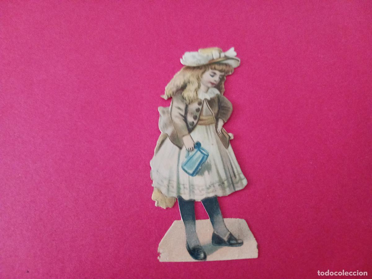 Coleccionismo cromos troquelados antiguos: cromo troquelado, chica con jarra, regalo de evaristo juncosa