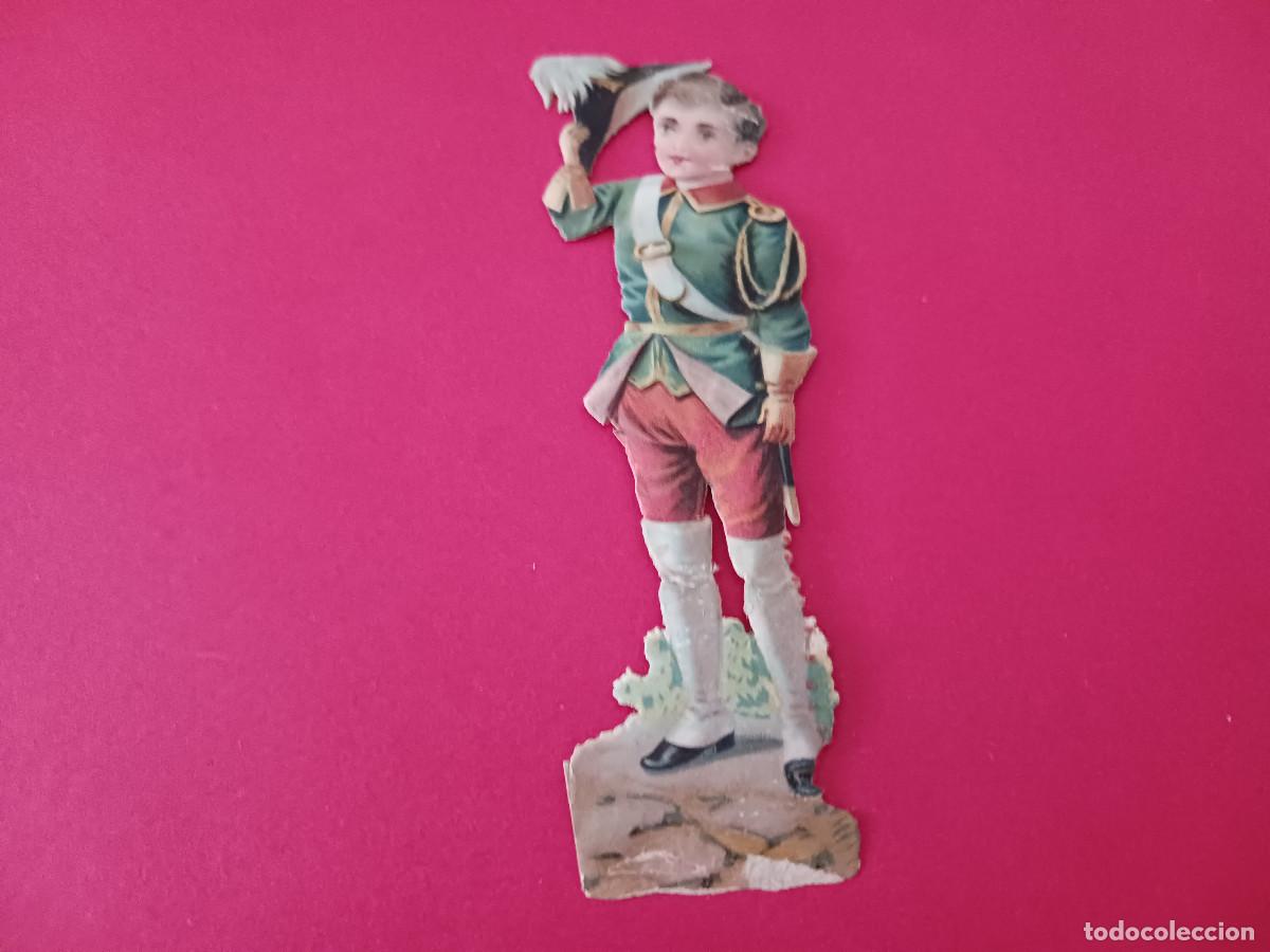 Coleccionismo cromos troquelados antiguos: cromo troquelado, ni&ntilde;o militar, regalo de evaristo juncosa