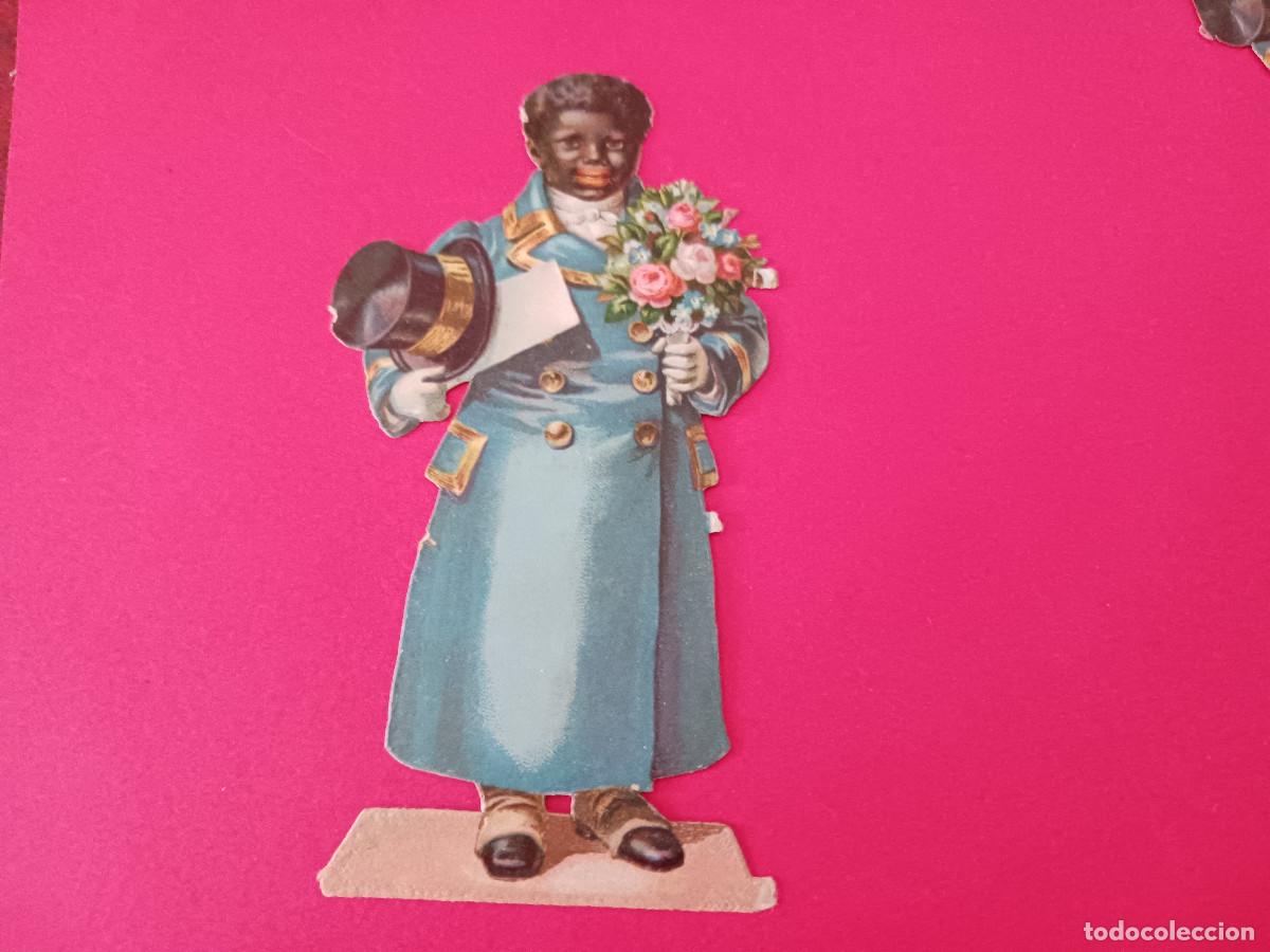 Coleccionismo cromos troquelados antiguos: cromo troquelado, conserje de color, sin nombre comercial