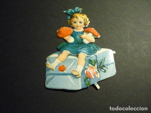 Sammeln alte gestanzte Sammelbilder: NI&Ntilde;A CON SETAS CROMO TROQUELADO