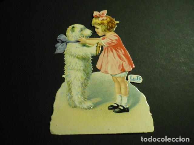 Collectionnisme Cartes &agrave; collectionner massicot&eacute;es anciennes: NI&Ntilde;A CON OSO DE PELUCHE CROMO TROQUELADO