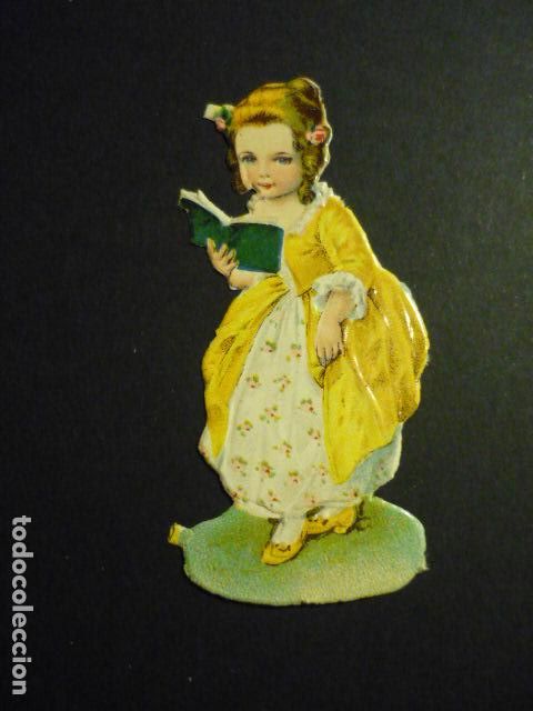 Collectionnisme Cartes &agrave; collectionner massicot&eacute;es anciennes: NI&Ntilde;A LEYENDO CROMO TROQUELADO