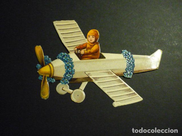 Collectable Antique Stamped Cards: AVION CROMO TROQUELADO