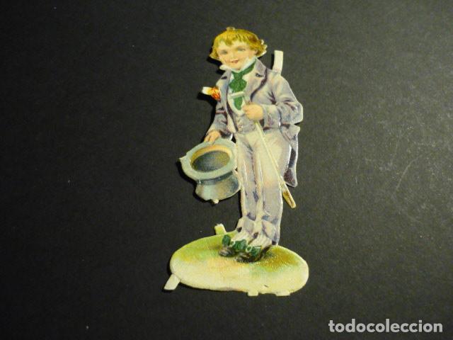 Collectable Antique Stamped Cards: NI&Ntilde;O ELEGANTE CROMO TROQUELADO