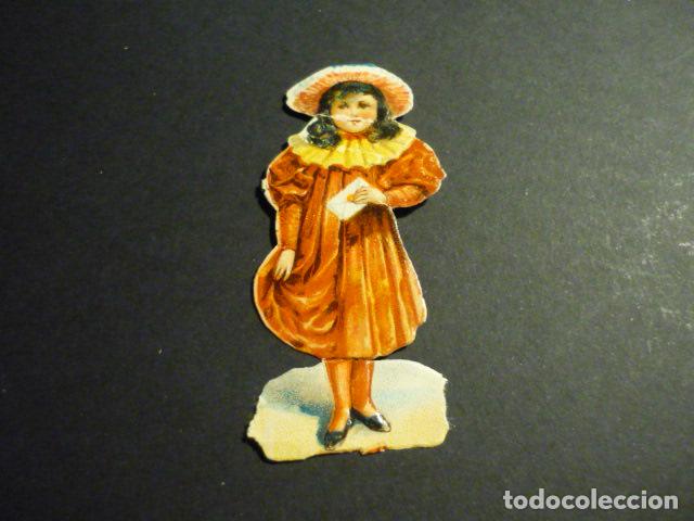 Collectable Antique Stamped Cards: NI&Ntilde;A CON CARTA CROMO TROQUELADO