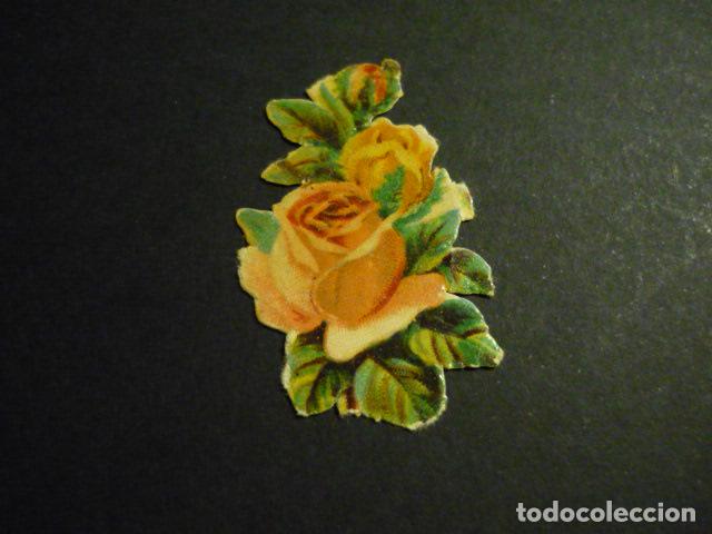 Collectable Antique Stamped Cards: FLORES CROMO TROQUELADO