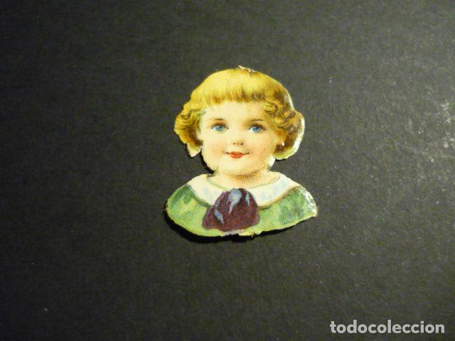Collectable Antique Stamped Cards: CABEZA DE NI&Ntilde;O CROMO TROQUELADO