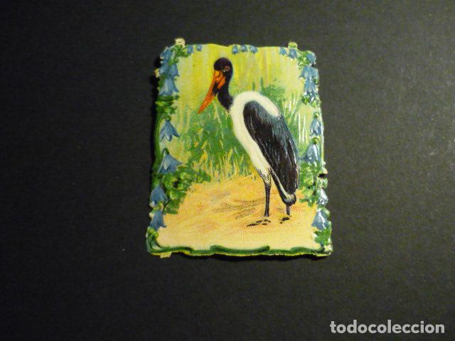 Collectable Antique Stamped Cards: PAJARO CROMO TROQUELADO