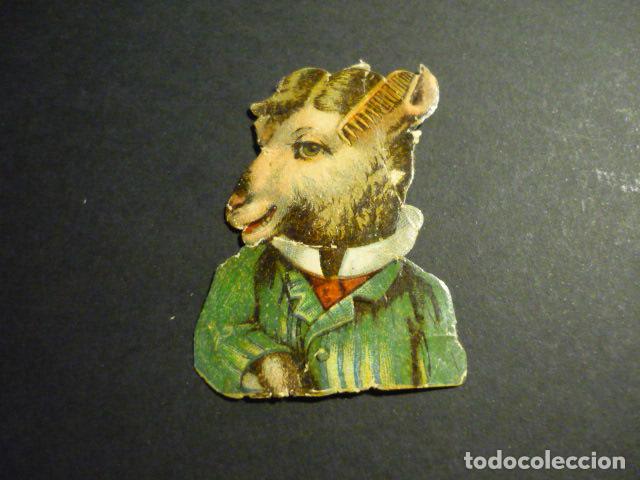 Collectable Antique Stamped Cards: CABEZA DE ANIMAL CROMO TROQUELADO