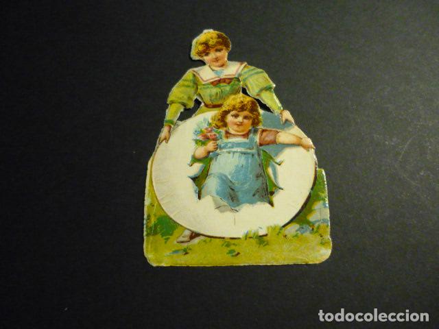 Collectable Antique Stamped Cards: NI&Ntilde;O EN HUEVO CROMO TROQUELADO