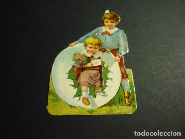 Collectionnisme Cartes &agrave; collectionner massicot&eacute;es anciennes: NI&Ntilde;O EN HUEVO CROMO TROQUELADO
