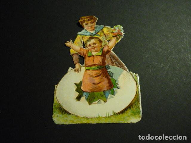 Collectable Antique Stamped Cards: NI&Ntilde;O EN HUEVO CROMO TROQUELADO