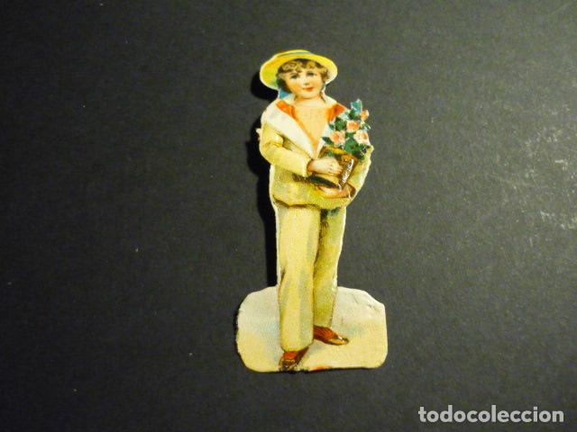 Collectionnisme Cartes &agrave; collectionner massicot&eacute;es anciennes: NI&Ntilde;O CON FLORES CROMO TROQUELADO