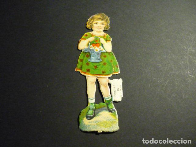 Collectionnisme Cartes &agrave; collectionner massicot&eacute;es anciennes: NI&Ntilde;A CON FLORES CROMO TROQUELADO