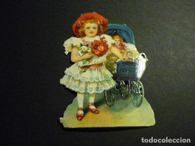 Collectionnisme Cartes &agrave; collectionner massicot&eacute;es anciennes: NI&Ntilde;A CON COCHECITO CROMO TROQUELADO