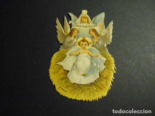 Coleccionismo cromos troquelados antiguos: NI&Ntilde;O JESUS EN EL PESEBRE CROMO TROQUELADO