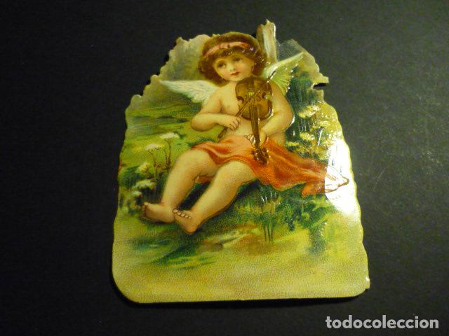 Coleccionismo cromos troquelados antiguos: ANGEL VIOLINISTA CROMO TROQUELADO