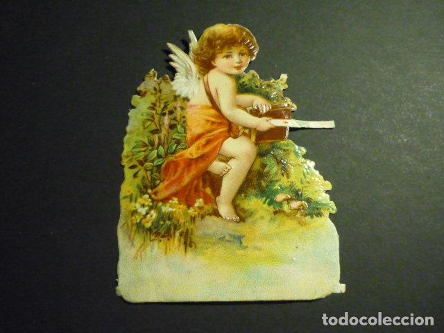 Coleccionismo cromos troquelados antiguos: ANGEL CON LIBRO CROMO TROQUELADO