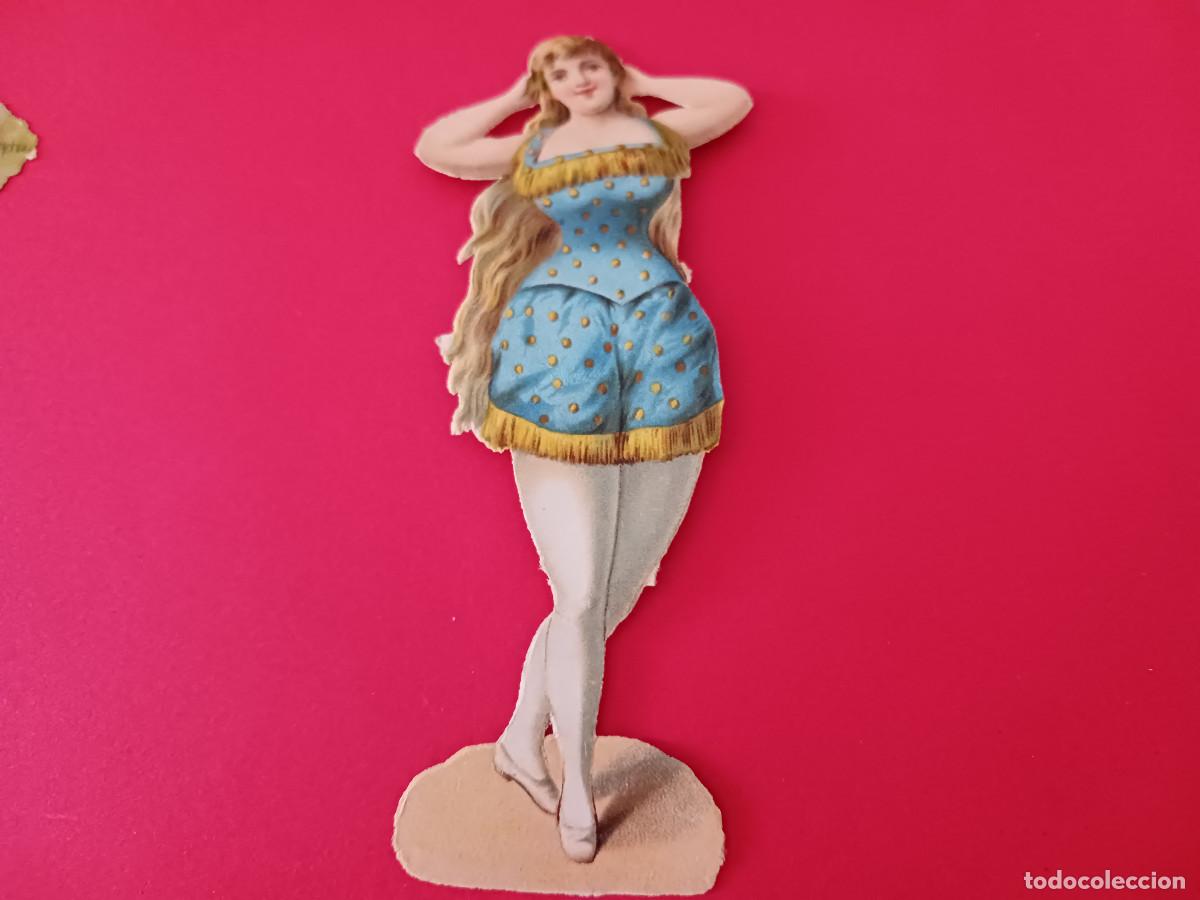 Coleccionismo cromos troquelados antiguos: cromo troquelado, joven en traje de ba&ntilde;o, sin nombre comercial