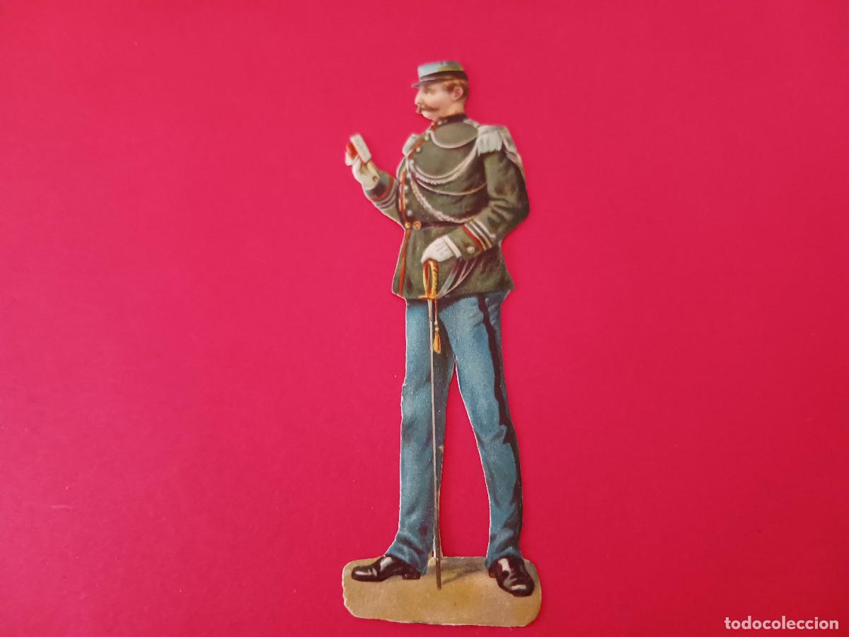 Coleccionismo cromos troquelados antiguos: cromo troquelado, militar, sin nombre comercial