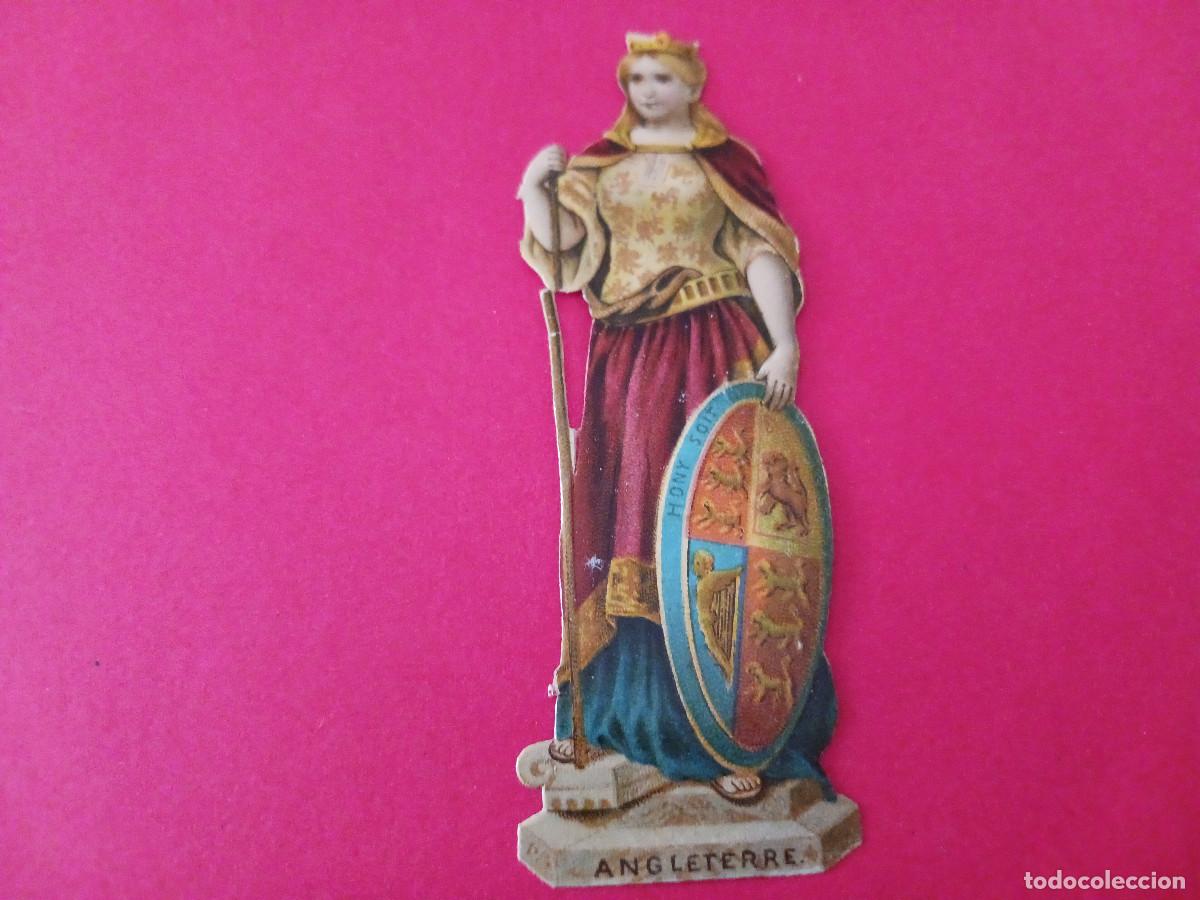 Coleccionismo cromos troquelados antiguos: cromo troquelado, mujer de inglaterra, sin nombre comercial