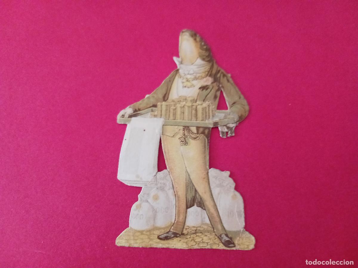 Coleccionismo cromos troquelados antiguos: cromo troquelado, pez customizado como mayordomo, sin nombre comercial