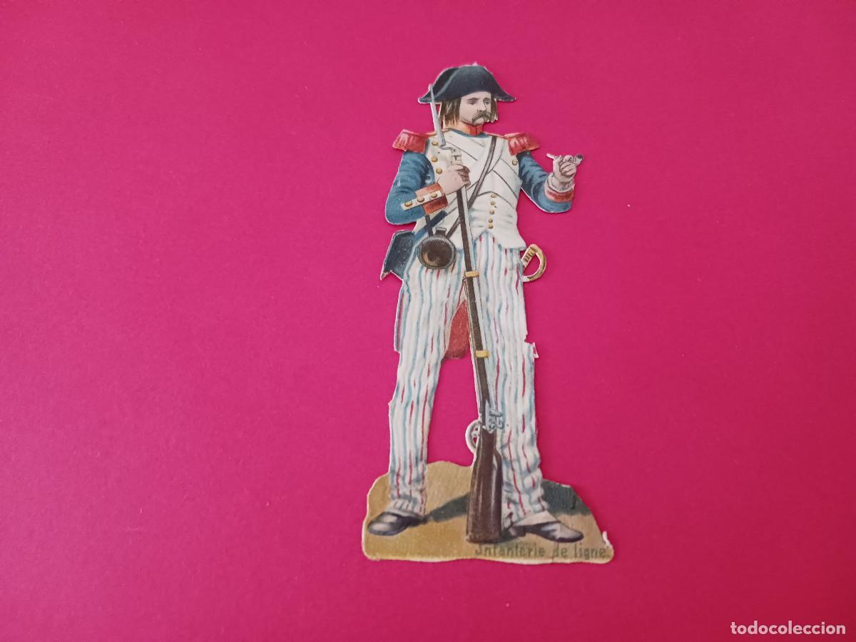 Coleccionismo cromos troquelados antiguos: cromo troquelado, soldado infanteria de ligne, sin nombre comercial