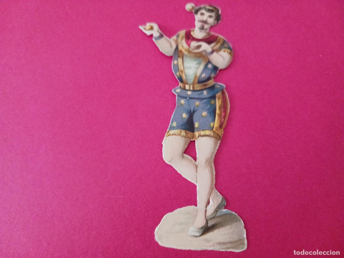 Coleccionismo cromos troquelados antiguos: cromo troquelado, malabarista de circo, sin nombre comercial