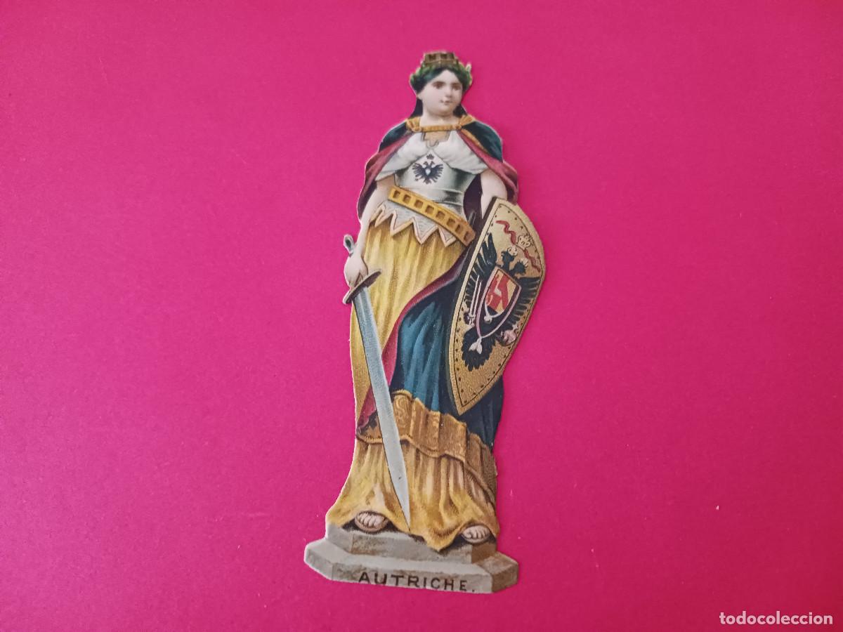 Coleccionismo cromos troquelados antiguos: cromo troquelado, guerrera de austria, sin nombre comercial