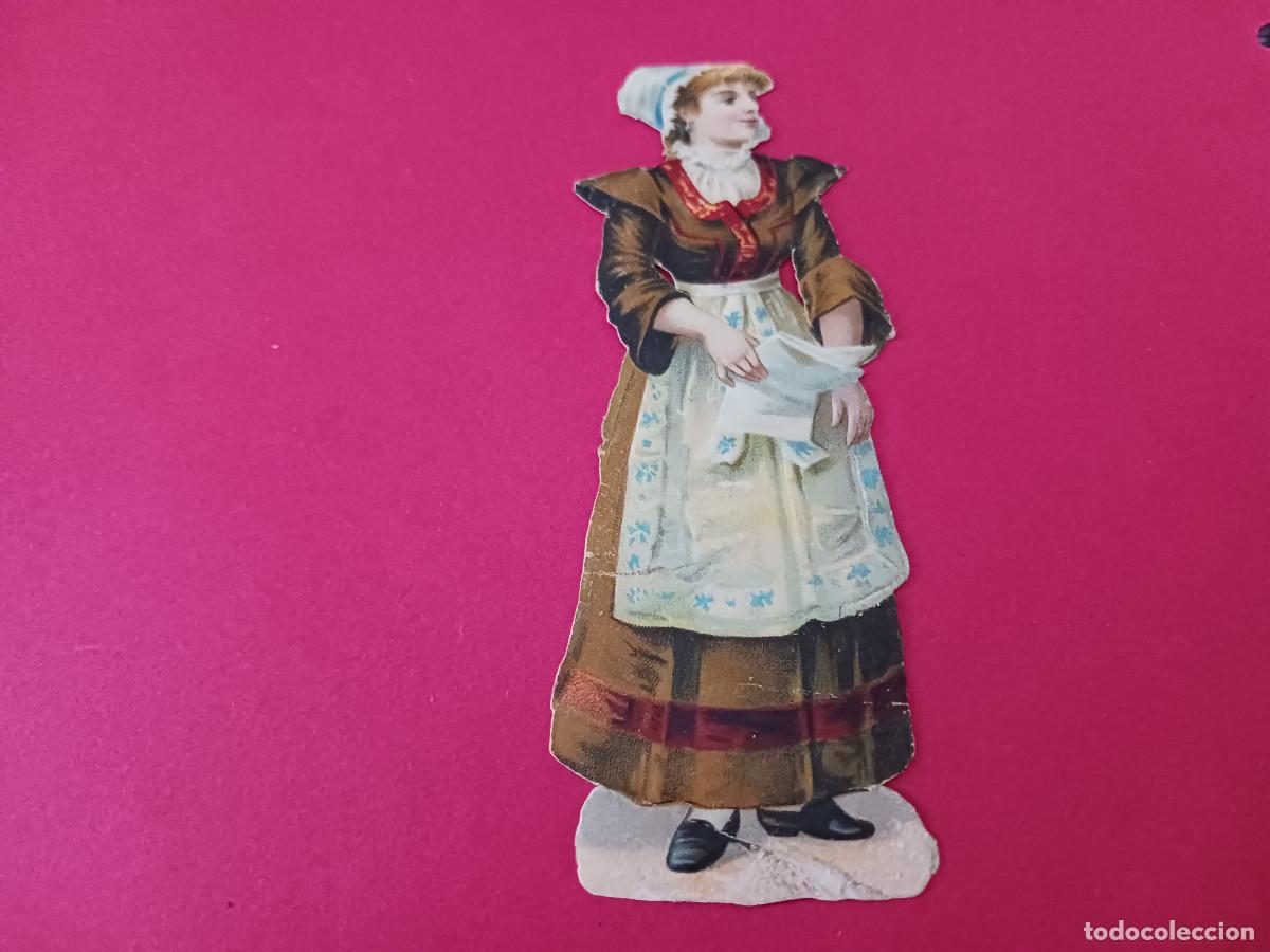 Coleccionismo cromos troquelados antiguos: cromo troquelado, chica de servicio, sin nombre comercial