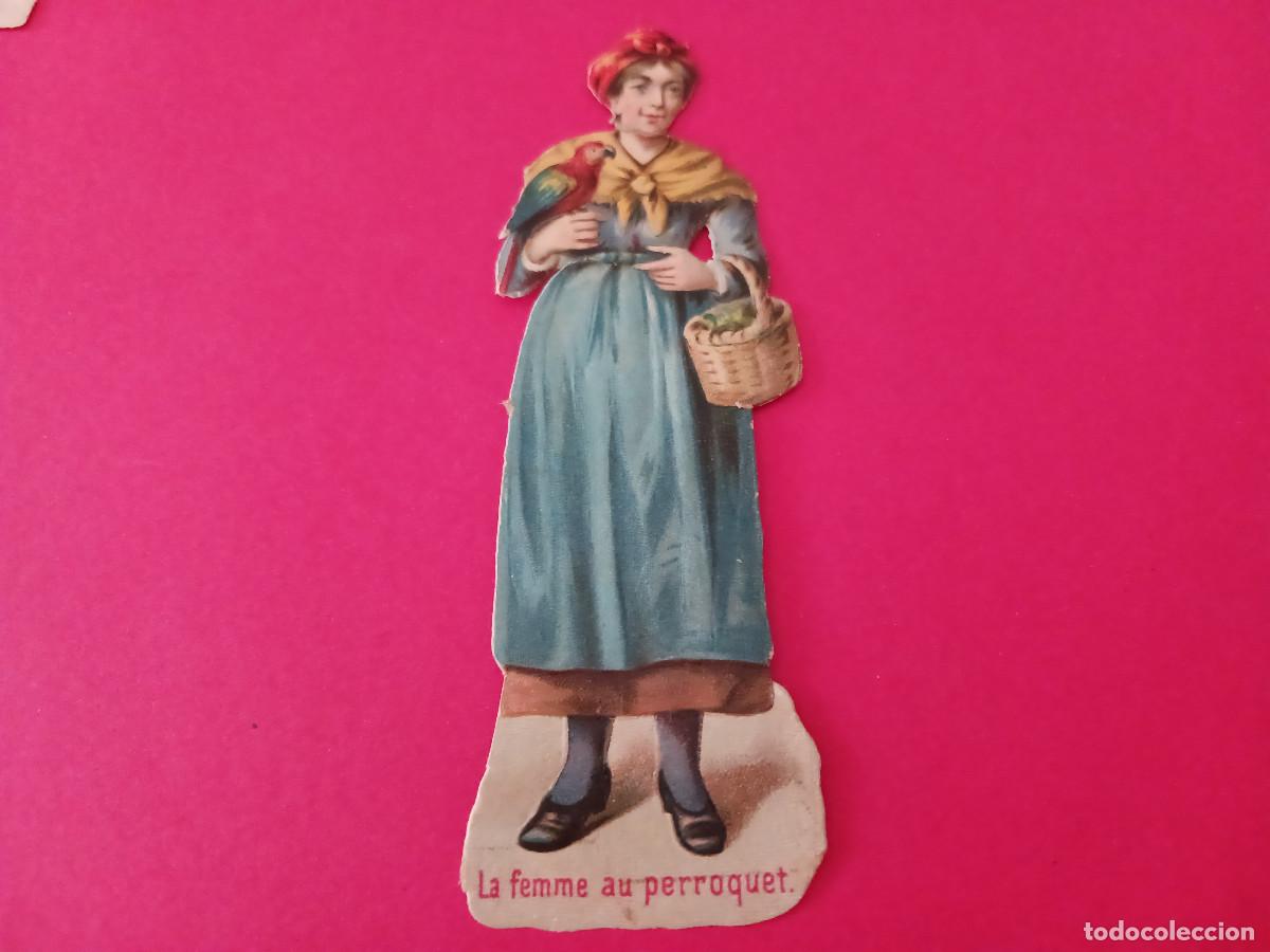 Coleccionismo cromos troquelados antiguos: cromo troquelado, la femme au perroquet, sin nombre comercial