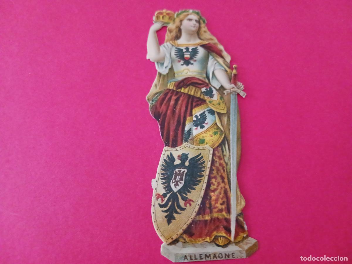 Coleccionismo cromos troquelados antiguos: cromo troquelado, guerrera alemana, sin nombre comercial