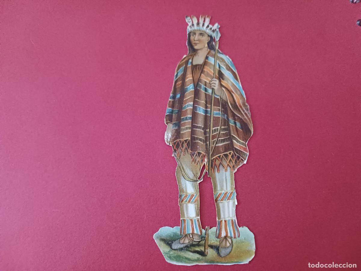 Coleccionismo cromos troquelados antiguos: cromo troquelado, guerrero indio, sin nombre comercial